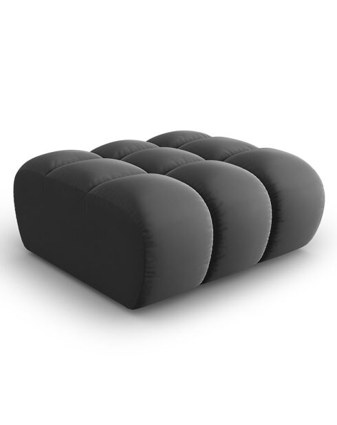 Pouf en Velours Halley gris - 90x87x40 cm