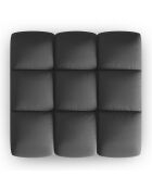 Pouf en Velours Halley gris - 90x87x40 cm