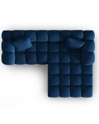 Canapé d'angle droit en Velours Halley 3 places bleu roi - 228x175x70 cm