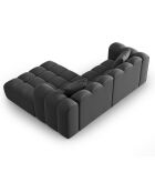 Canapé d'angle droit en Velours Halley 3 places gris - 228x175x70 cm