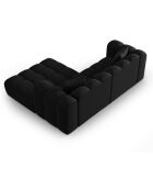 Canapé d'angle droit en Velours Halley 3 places noir - 228x175x70 cm