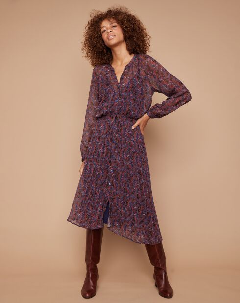 Robe chemise Dafney imprimée multicolore/violet