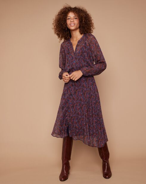 Robe chemise Dafney imprimée multicolore/violet
