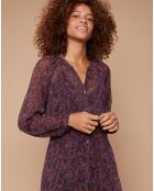 Robe chemise Dafney imprimée multicolore/violet