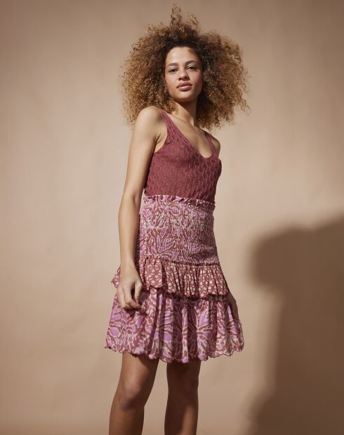 Jupe 100% Coton Bio Doowap imprimée rose