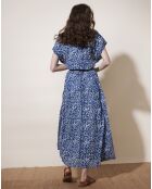 Robe longue 100% Coton Bio Dishka imprimée bleue