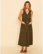 Robe en Lin mélangé Fayette kaki