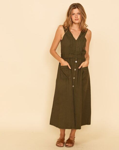 Robe en Lin mélangé Fayette kaki