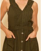 Robe en Lin mélangé Fayette kaki