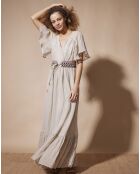Robe en Lin & Coton Kat beige/doré