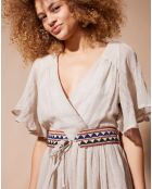 Robe en Lin & Coton Kat beige/doré
