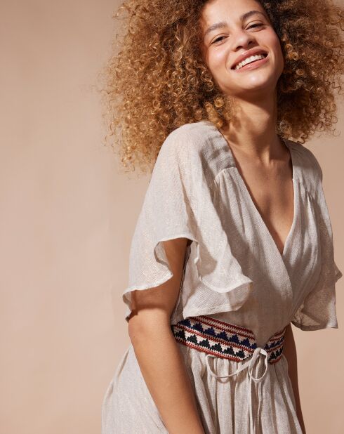 Robe en Lin & Coton Kat beige/doré