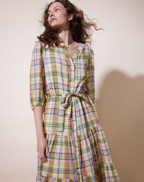 Robe Luz à carreaux beige