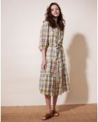 Robe Luz à carreaux beige