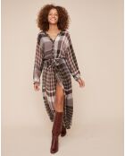 Robe chemise Miranda à carreaux grise