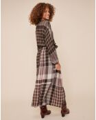 Robe chemise Miranda à carreaux grise