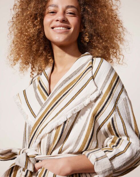 Veste Nariba rayée blanc/camel