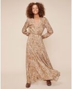 Robe Ninaris imprimée beige