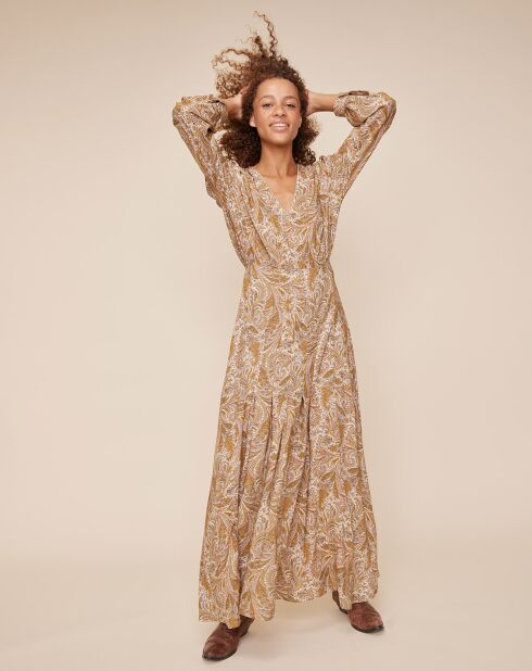 Robe Ninaris imprimée beige
