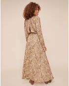 Robe Ninaris imprimée beige