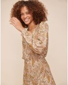 Robe Ninaris imprimée beige