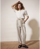 Pantalon Nomadic rayé beige/camel
