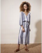 Robe en Lin mélangé Nono rayée Bleu/Blanc