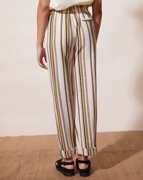 Pantalon Nomadic rayé beige/camel