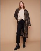 Manteau oversize en Laine & Alpaga mélangés Sainmartin à carreaux marron