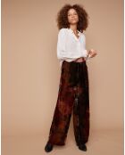 Pantalon en Velours Sofibiche tie & dye rouge