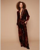 Pantalon en Velours Sofibiche tie & dye rouge