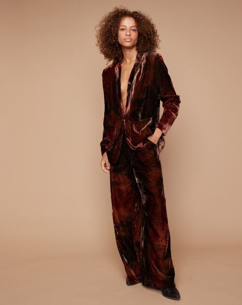 Pantalon en Velours Sofibiche tie & dye rouge