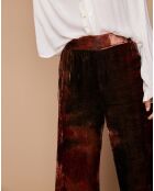 Pantalon en Velours Sofibiche tie & dye rouge