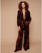 Pantalon en Velours Sofibiche tie & dye rouge