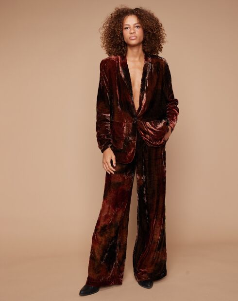 Pantalon en Velours Sofibiche tie & dye rouge