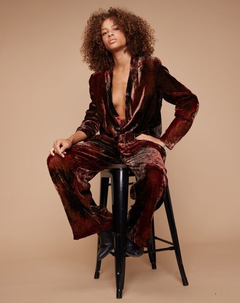 Pantalon en Velours Sofibiche tie & dye rouge