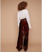 Pantalon en Velours Sofibiche tie & dye rouge