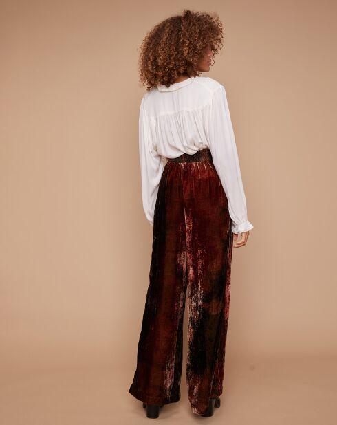 Pantalon en Velours Sofibiche tie & dye rouge