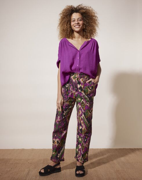 Pantalon Sylvy imprimé multicolore