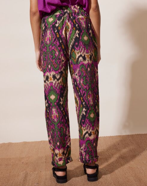 Pantalon Sylvy imprimé multicolore