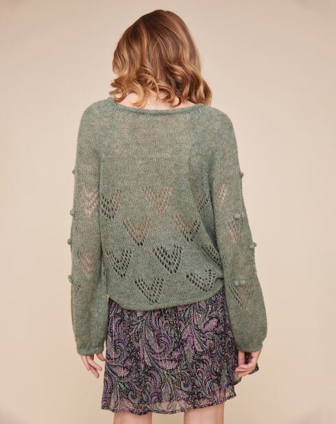 Pull loose en Laine & Mohair mélangés Yeepi amande