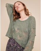 Pull loose en Laine & Mohair mélangés Yeepi amande