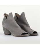 Bottines en Velours de Cuir taupe  - Talon 6 cm