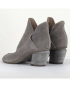 Bottines en Velours de Cuir taupe  - Talon 6 cm