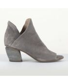 Bottines en Velours de Cuir taupe  - Talon 6 cm