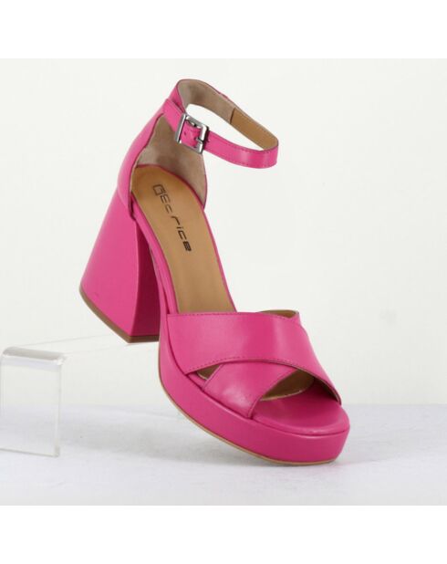 Sandales en Cuir Claudia fushia - Talon 8.5 cm