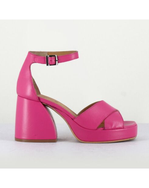 Sandales en Cuir Claudia fushia - Talon 8.5 cm