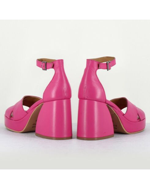Sandales en Cuir Claudia fushia - Talon 8.5 cm