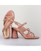 Sandales en Cuir roses - Talon 7 cm