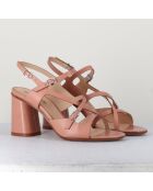 Sandales en Cuir roses - Talon 7 cm
